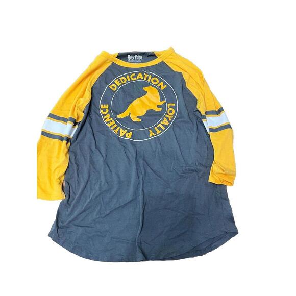 Harry Potter Hufflepuff Baseball Tee- Patience, Dedication, Loyalty Small - Picture 1 of 3